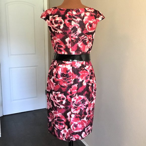 ALEX MARIE Pink & Black Floral Belted Dress | 4 - Picture 8 of 14